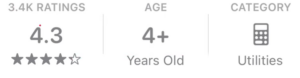 App store ratings screenshot showing app performance